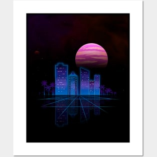 Outrun city Posters and Art